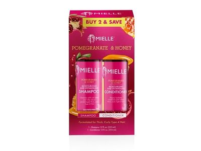 Mielle Moisturizing And Detangling Shampoo & Conditioner Set, Pomegranate & Honey, 12 fl oz/355 mL