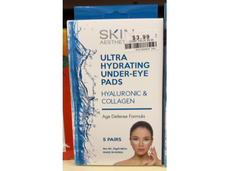 Skin Aesthetics Ultra Hydrating Under-Eye Pads, Hyaluronic & Collagen, 0.88 oz/25 g, 5 Pairs