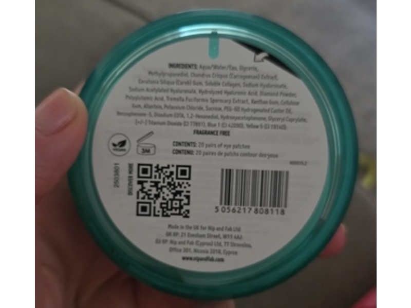 Nip+Fab Hyaluronic Fix Extreme4 Jelly Eye Patches, 20 Count