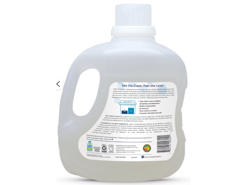 ECOS Laundry Detergent, Free & Clear, 76 Loads, 70 fl oz/2.07 L