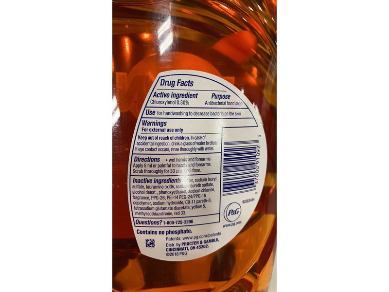 Dawn Ultra Antibacterial Hand Soap Dishwashing Liquid Dish Soap, Orange Scent, 40 fl oz/1.18 L