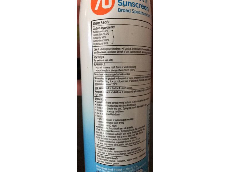 Equate Sport Broad Spectrum Sunscreen Spray, SPF 70, 5.5 oz/156 g