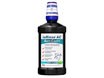 ioRinse AC Anticavity Fluoride Mouth Rinse, Mint Flavor, 33.8 fl oz/1 L