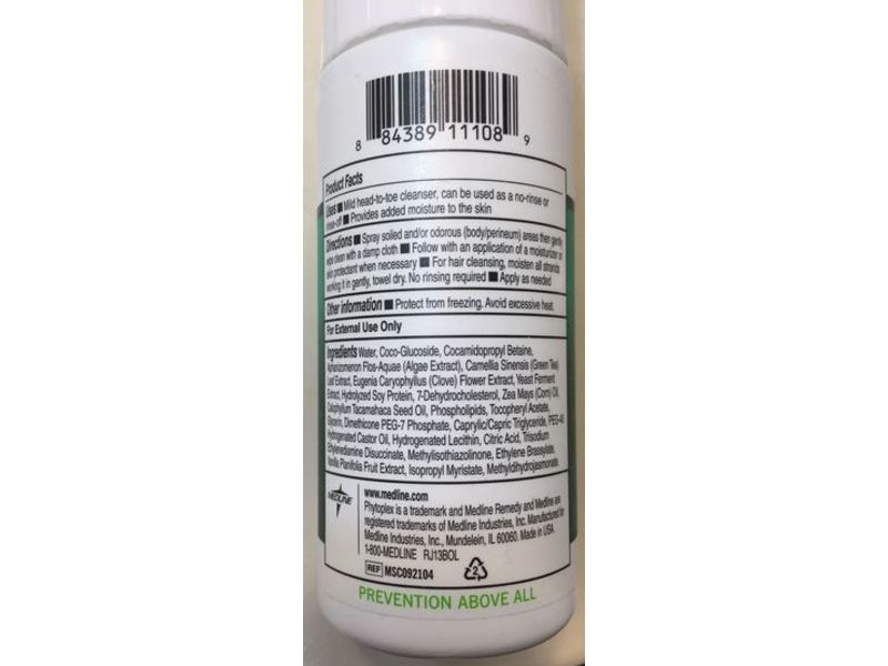 Medline Remedy Phytoplex Hydrating Cleansing Foam, 4 fl oz / 118 ml