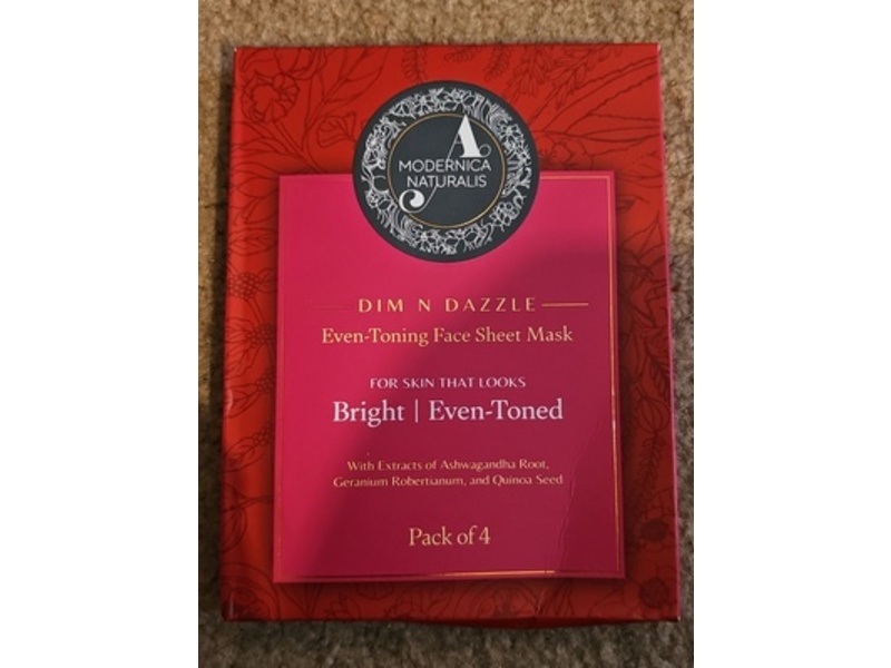 Modernica Naturals Dim N Dazzle Face Sheet Mask, Pack Of 4