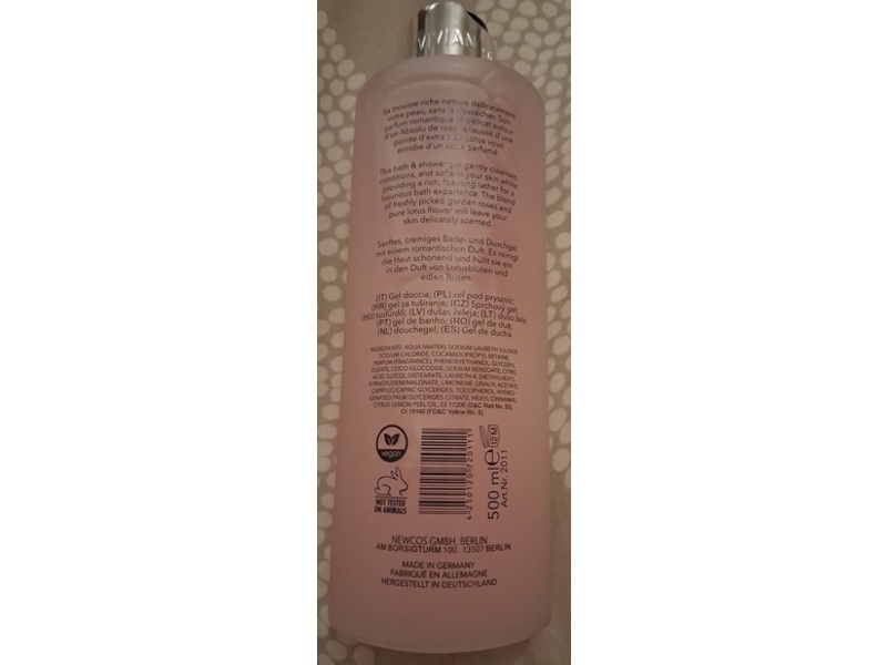 Vivian Gray Aroma Selection Bath & Shower Gel, Lotus & Rose, 16.9 fl oz/500 mL