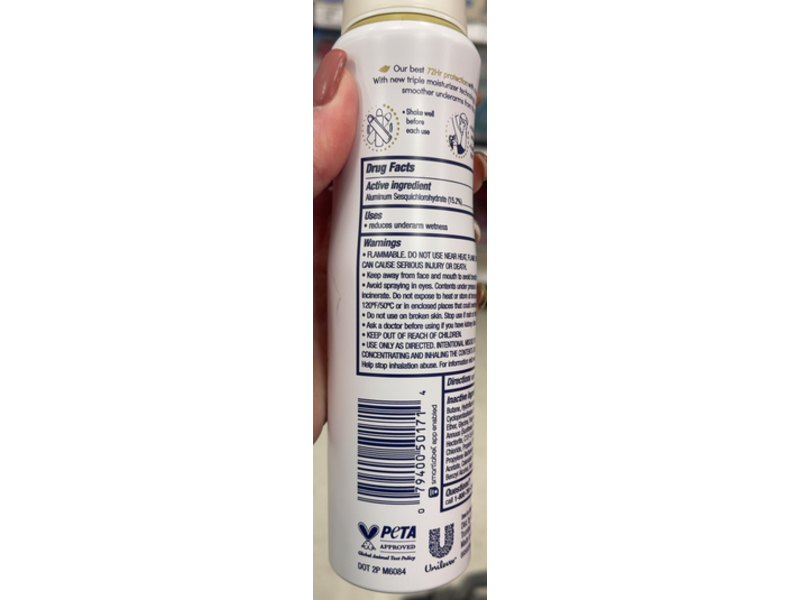 Dove Ultimate Antiperspirant Deodorant Dry Spray, Coconut + Sandalwood, 3.8 oz/107 g, Pack Of 2