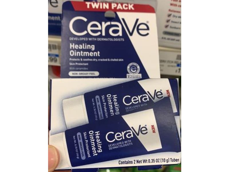 CeraVe Healing Ointment, 0.35 oz/10 g, Twin Pack
