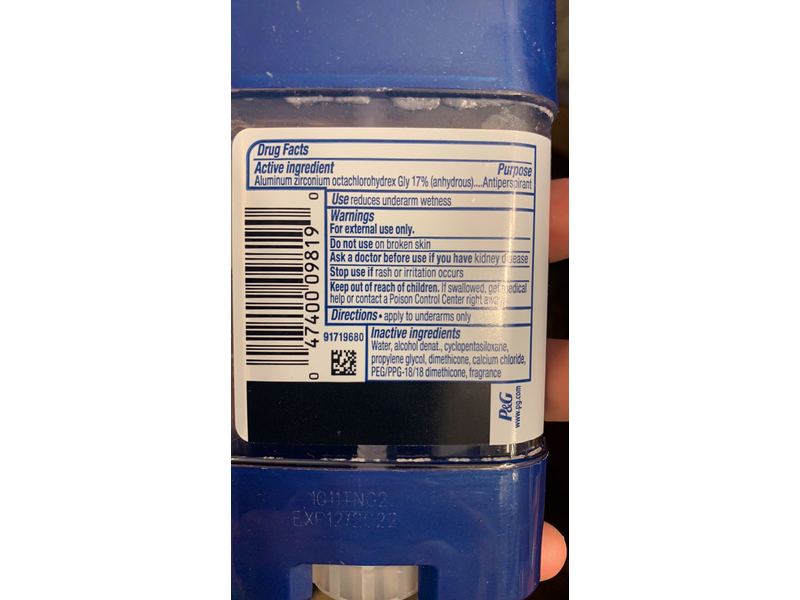 Gillette Clear + Dri-Tech Antiperspirant Protection, Cool Wave, 2.85 oz/80 g