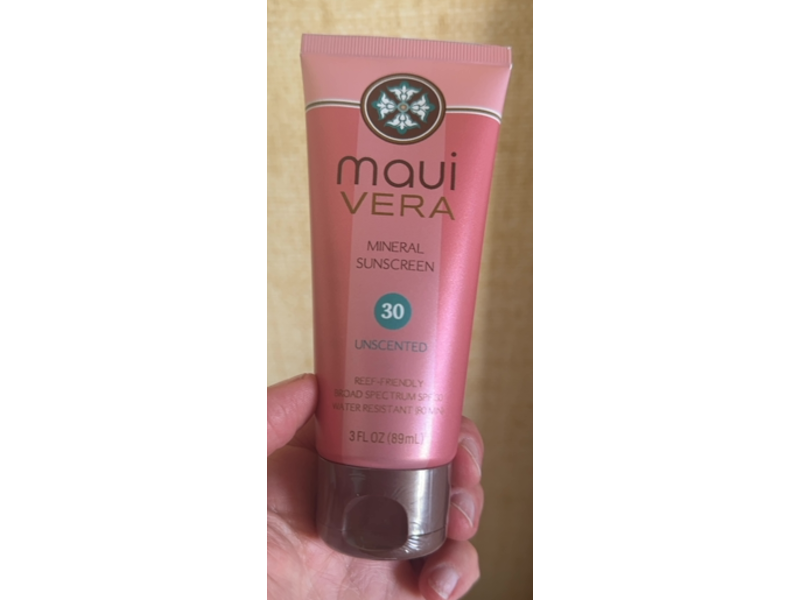 Maui Vera Mineral Sunscreen, Unscented, SPF 30, 3 fl oz/89 mL
