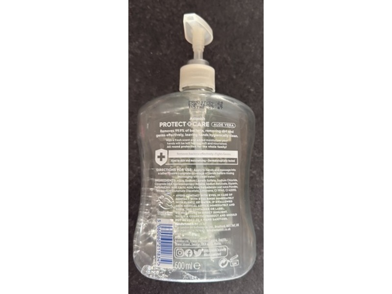 Astonish Protect + Care Anti-Bacterial Handwash, Soothing Aloe Vera, 600 mL, Pack Of 2