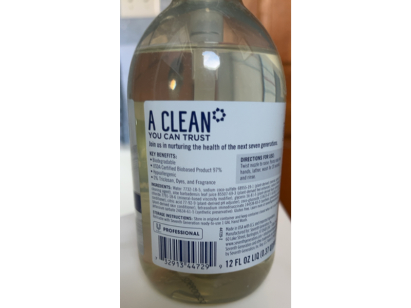Seventh Generation Professional Hand Wash, 12 fl oz/354 mL
