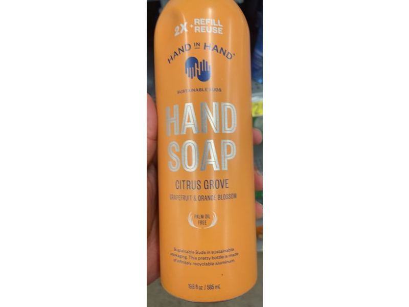 Hand In Hand Refill Hand Soap, Citrus Grove, 19.8 fl oz/585 mL