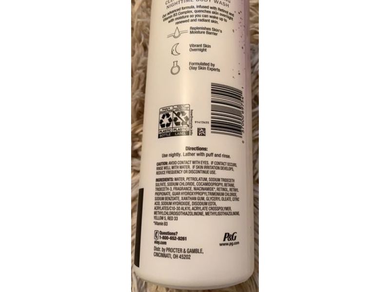 Olay Cleansing & Renewing Nighttime Body Wash, 17.9 fl oz/530 mL