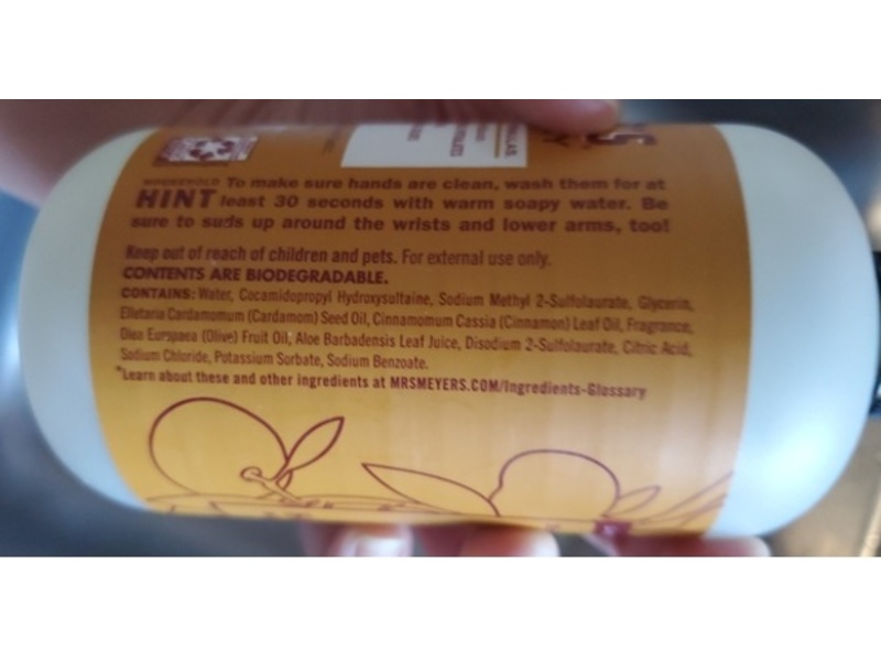 Mrs. Meyer's Clean Day Hand Soap, Apple Cider Scent, Olive Oil & Aloe Vera, 12.5 fl oz/370 mL
