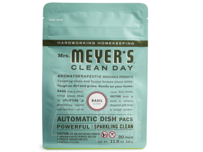 Mrs Meyer's Clean Day Basil Automatic Dish Pacs, 11.6 oz/330 g