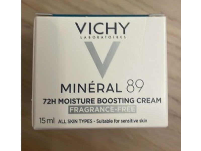 Vichy Mineral 89 Moisture Boosting Cream, Fragrance Free, 15 mL