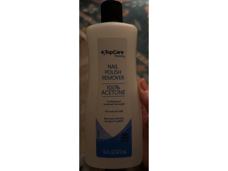 Top Care Beauty Nail Polish Remover, 100% Acetone, 16 fl oz/473 mL