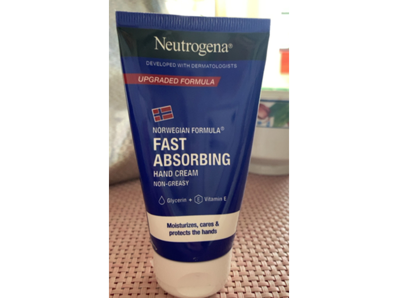 Neutrogena Fast Absorbing Hand Cream, Glycerin + Vitamin E, 75 mL