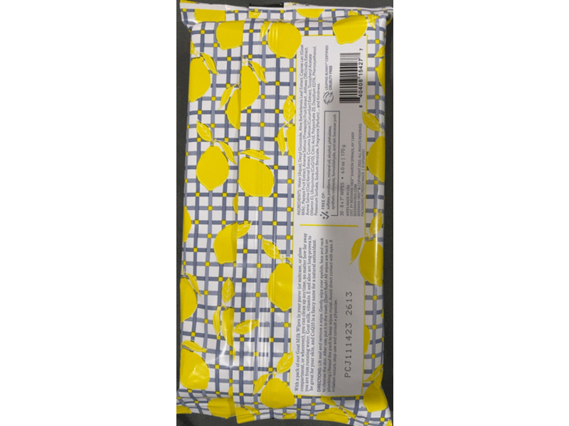 Beekman 1802 Facial Cleansing Wipes, Suneshine Lemon, 30 Counts