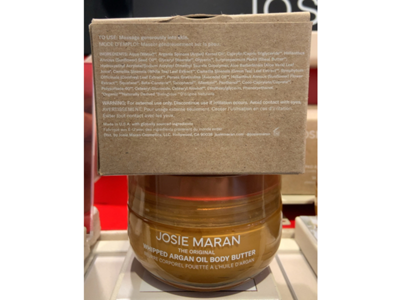 Josie Maran The Original Whipped Argan Oil Body Butter, Always Nude Unscented, 6 fl oz/177 mL