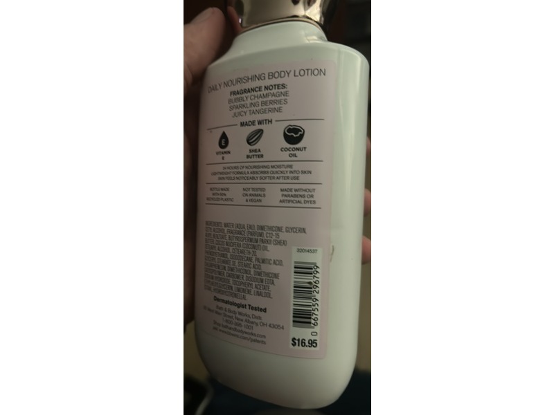 Bath & Body Works Champagne Daily Nourishing Body Lotion, Toast, 8 fl oz/236 mL