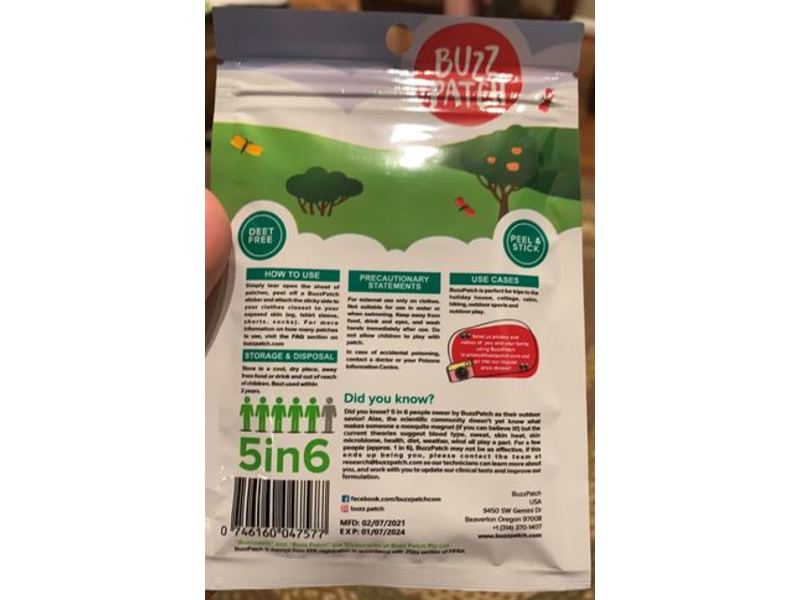 Buzz Patch Mosquito Patch, 60 Count