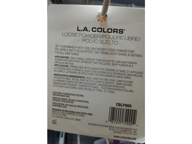 L.A. Colors Loose Finishing Powder, Nude, 0.088 oz/2.5 g