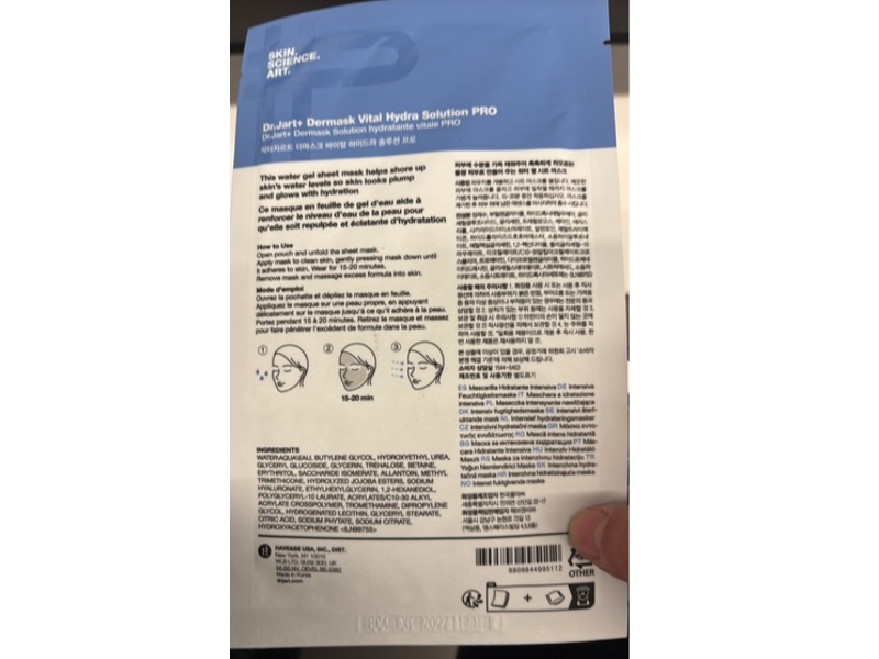 Dr. Jart+ Vital Hydra Solution Face Mask, 0.91 oz/26 g