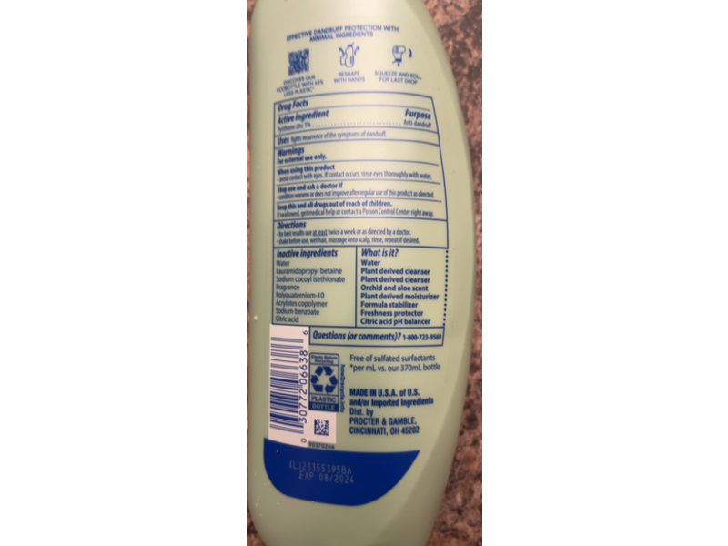 Head & Shoulders Bare Soothing Hydration Shampoo, 13.5 fl oz/400 mL