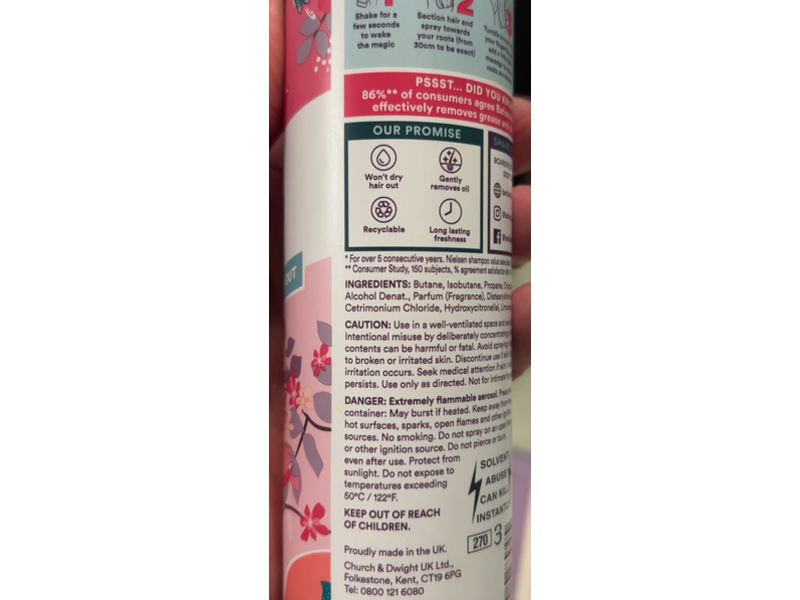 Batiste Dry Shampoo, Eden Bloom, 200 mL