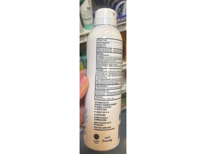 Sprouts Clean Spray Sunscreen, SPF 30, Fragrance Free, 6 oz/170 g