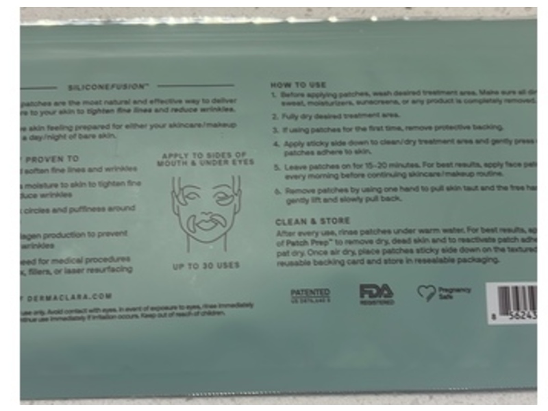 Dermaclara Siliconefusion Anti-Wrinkle Eye & Mouth Patches, 4 Count