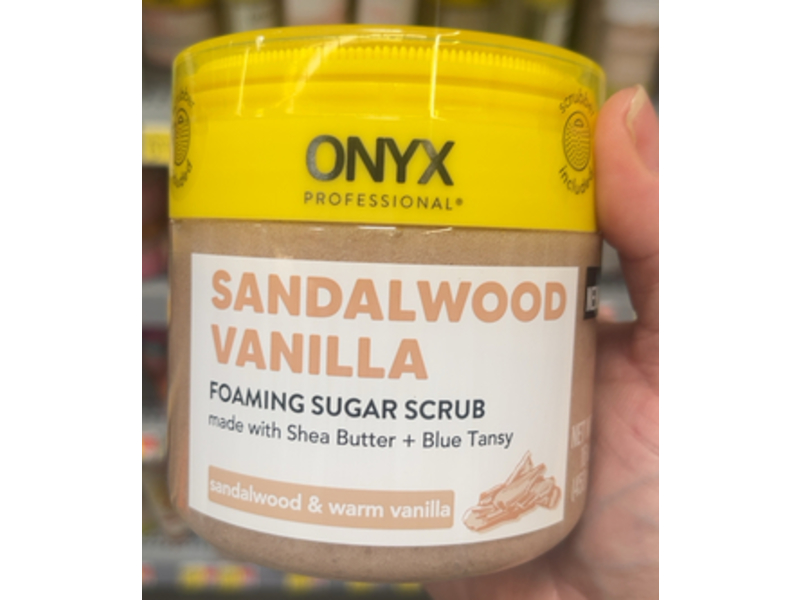 Onyx Shea Butter + Blue Tansy Foaming Sugar Scrub, Sandalwood & Warm Vanilla, 16 oz/453 g