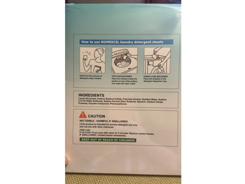 Homexcel Laundry Detergent Sheets, Fragrance Free, 160 Loads, 80 Count