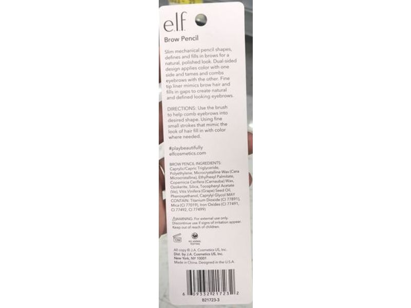 e.l.f. Cosmetics Brow Pencil, Deep Brown, 0.006 oz/0.18 g
