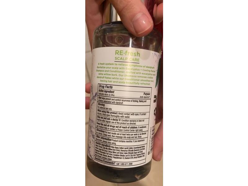 Re-Fresh Scalp Care Anti-Dandruff Shampoo, Eucalyptus + Cooling Relief, 13.5 fl oz/400 mL, Pack Of 2
