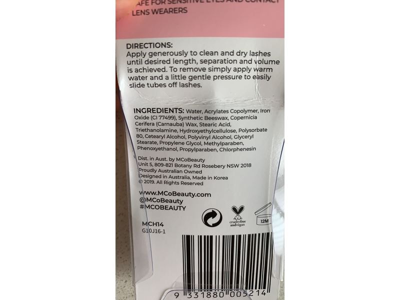 MCoBeauty XtendLash Waterproof Lengthening Black Mascara, 0.24 fl oz/7 mL