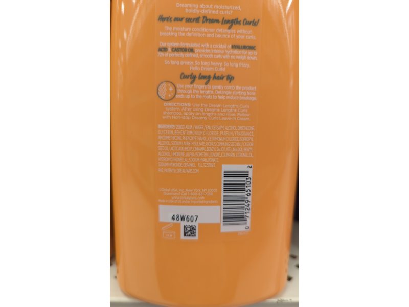 L'Oreal Paris Elvive Dream Lengths Curls Moisture Seal Conditioner, 28 fl oz/828 mL