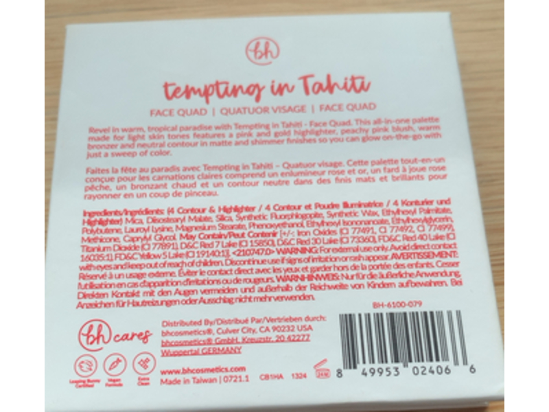 Bh Cosmetics Blush Mini Face Quad, Tempting In Tahiti, 8 g