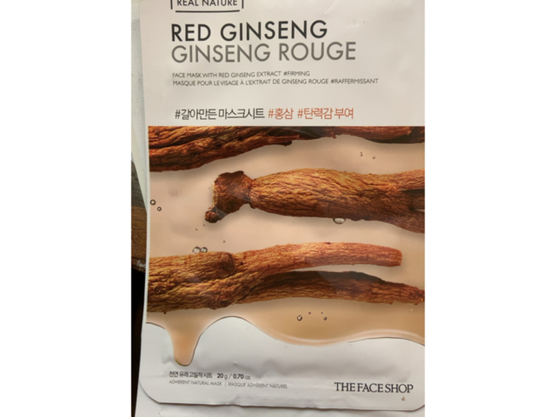 The Face Shop Real Nature Face Mask, Red Ginseng, 0.70 oz/20 g