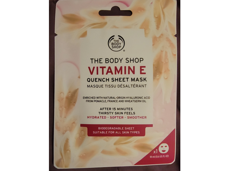 The Body Shop Quench Sheet Mask, Vitamin E, 0.6 fl oz/18 mL