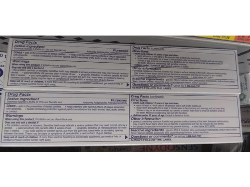 Sensodyne Complete Protection Toothpaste, Sensitive, Extra Fresh, 3.4 oz/96.4 g, Pack of 2