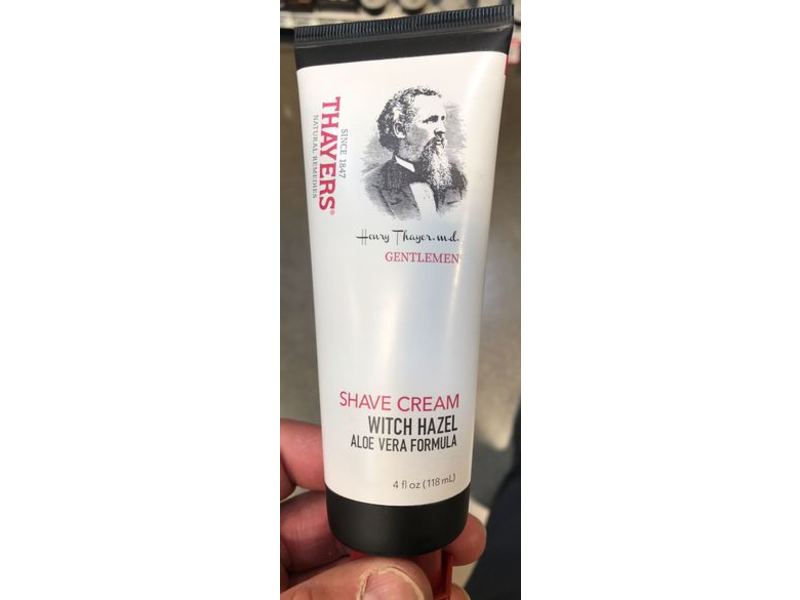 Thayers Gentlemen Shave Cream, Witch Hazel And Aloe Vera, 4 fl oz/118 mL
