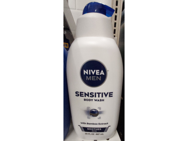 Nivea Men Sensitive Body Wash, Bamboo Extract, 30 fl oz/887 mL