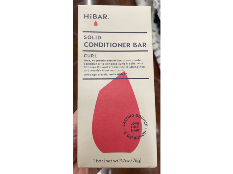 HiBAR Curl Solid Conditioner Bar, 2.7 oz/76 g
