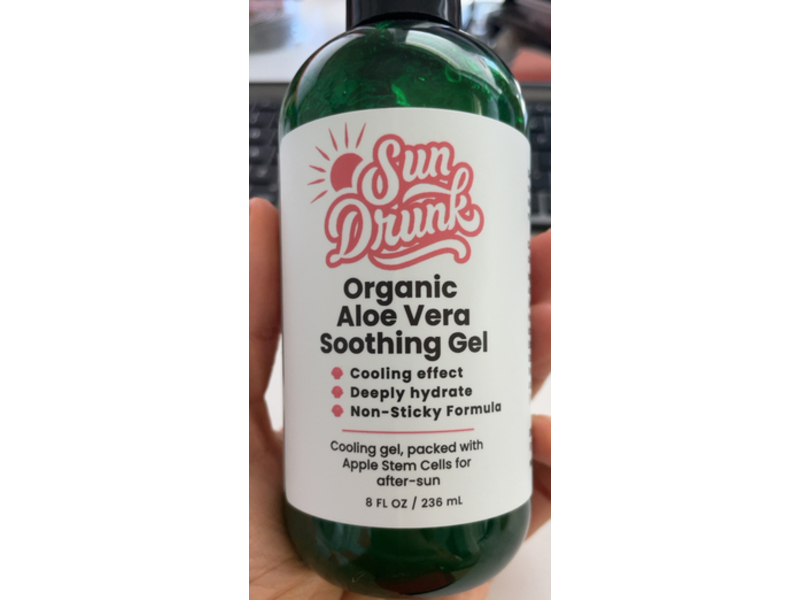 Sun Drunk Soothing Gel, Organic Aloe Vera, 8 fl oz/236 mL