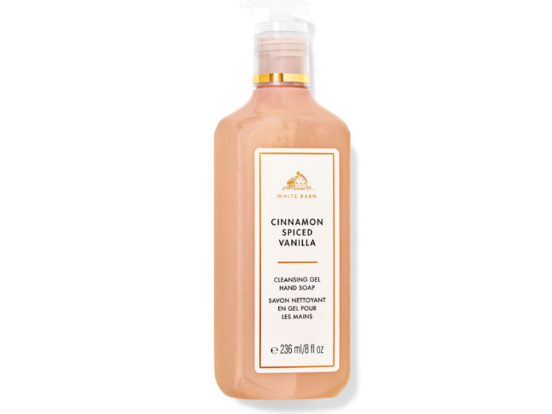 Bath & Body Works White Barn Cleansing Gel Hand Soap, Cinnamon Spiced Vanilla, 8 fl oz/236 mL