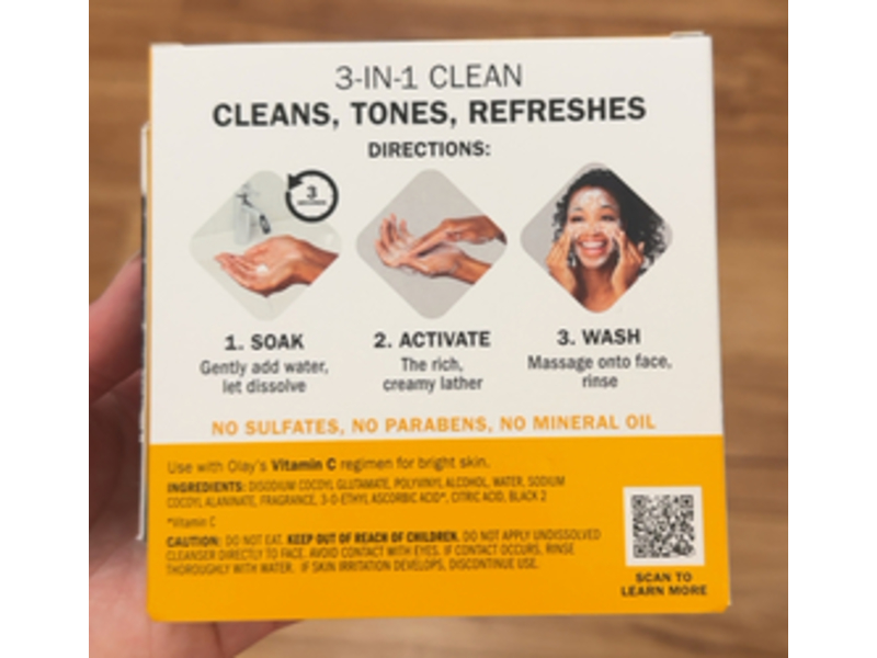 Olay Cleansing Melts Daily Facial Cleanser, Vitamin C, 32 Count