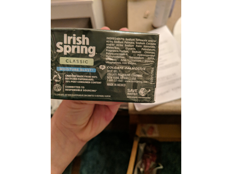 Irish Spring Moisture Blast Deodorant Bar Soap, 6.4 Ounce - 2 per Pack